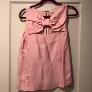 Kate spade, large bow front silk top